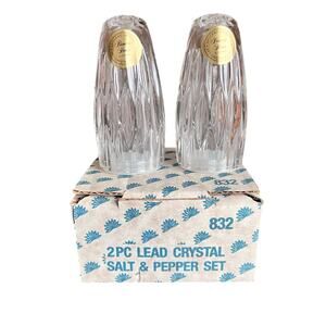 Princess House Royal Highlights 24% Lead Crystal Salt & Pepper Never Used NIB